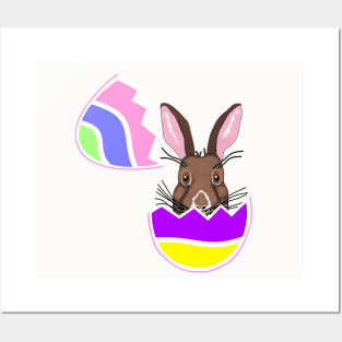 Happy Easter Chocolate Bunny - Cute Easter Bunny Art Posters and Art